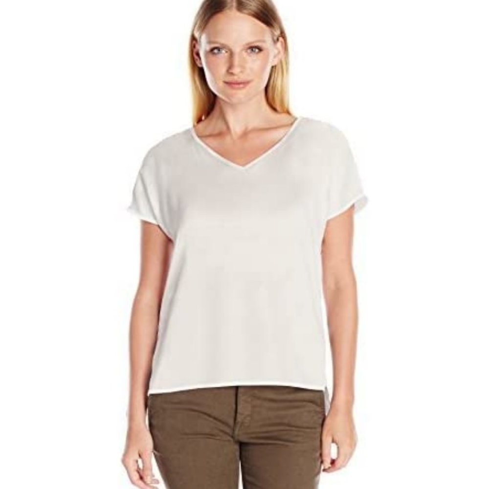 NWT Dockers Petite Dohlman White basic Short Sleeve Blouse - Size XLP